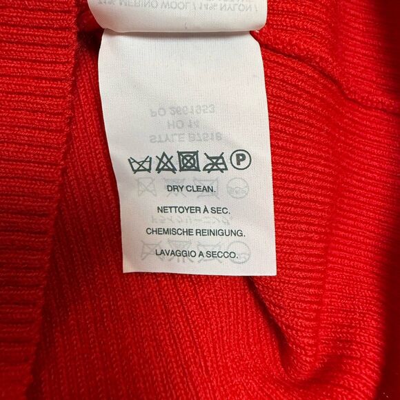 J. Crew Sweater Merino Wool Size XS Knit Ribbed Red Warm Festive Cozy - Picture 11 of 11